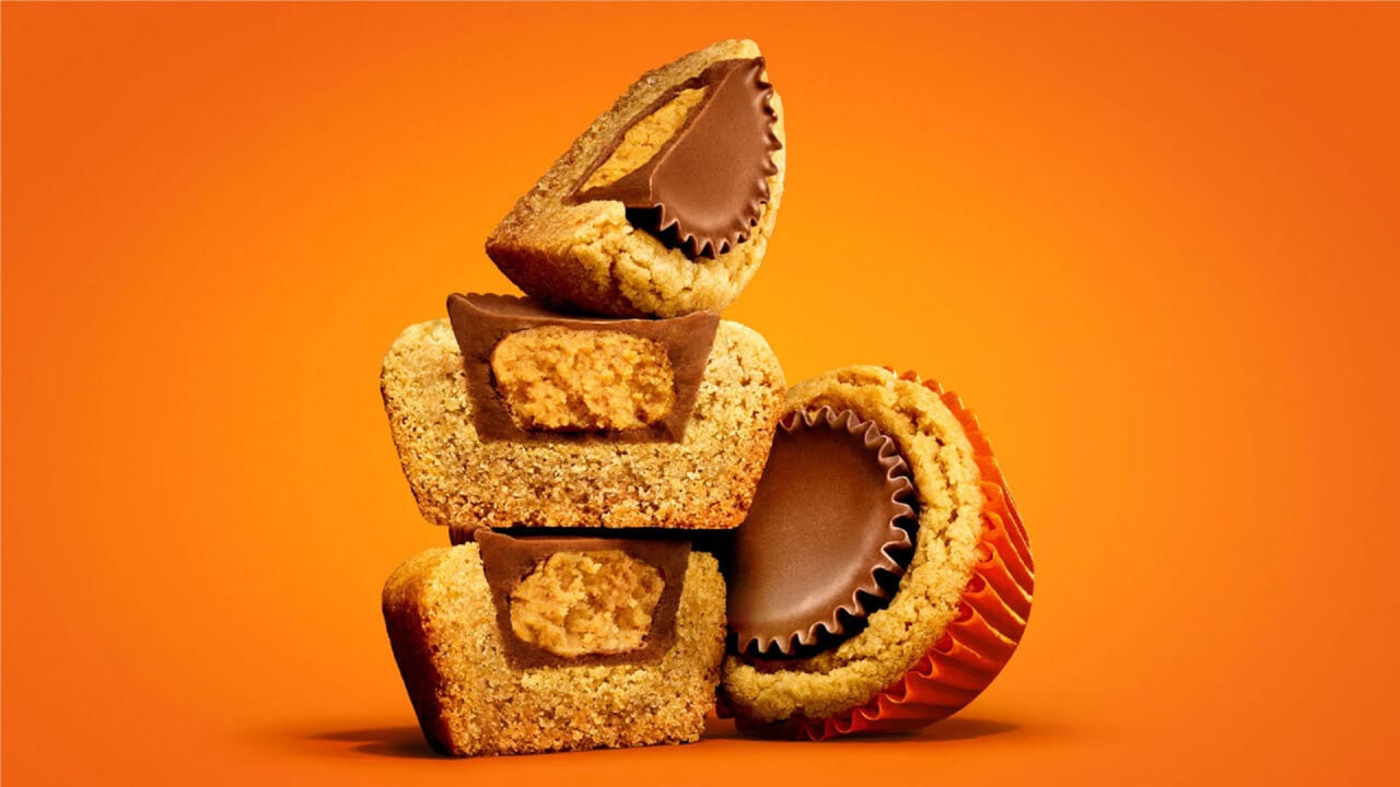 stack of reeses easy peanut butter temptations split in half