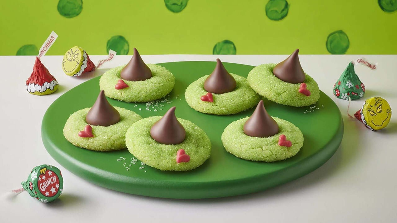 tray of freshly made grinch blossoms