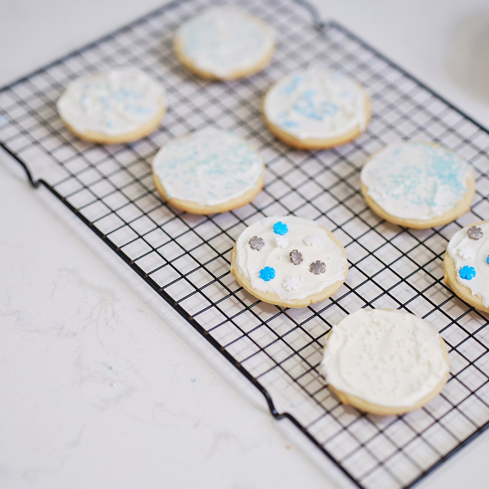tray of cookies for decorating