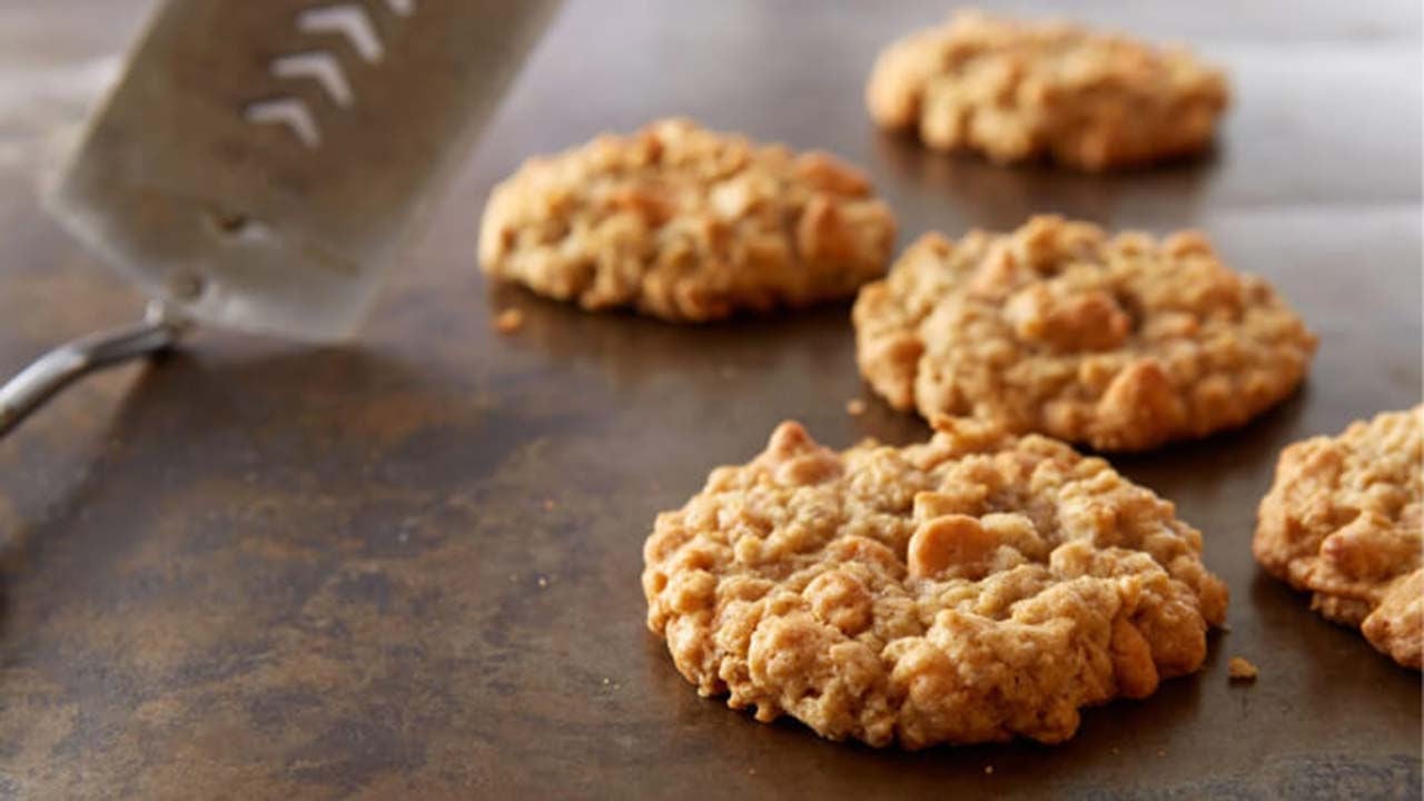 fresh batch of oatmeal and cinnamon chip cookies