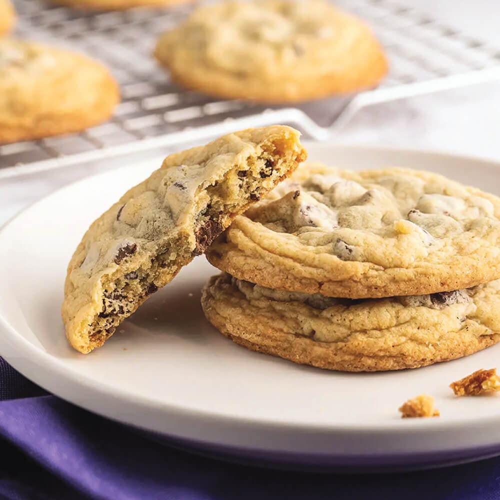 plate of classic chocolate chip cookies