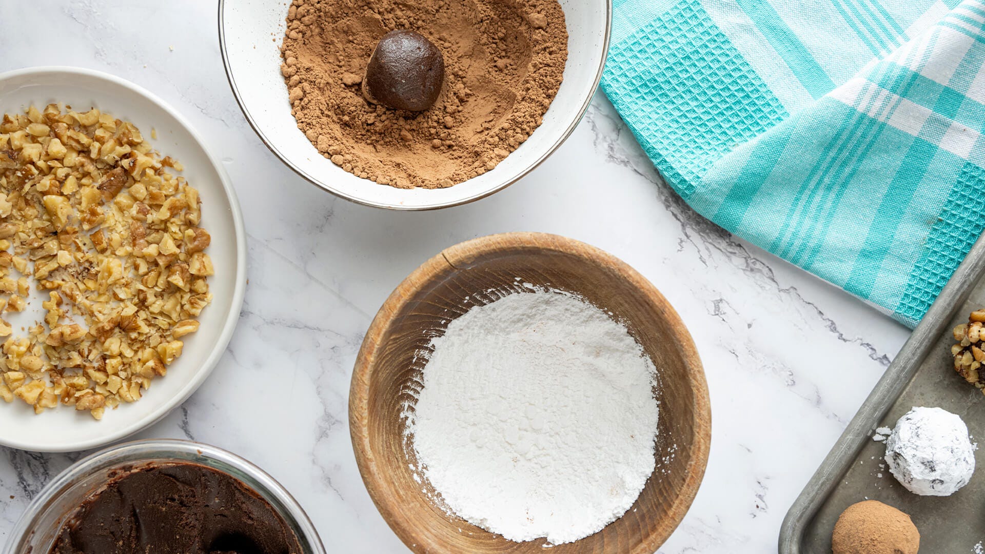 balls rolled in different coatings