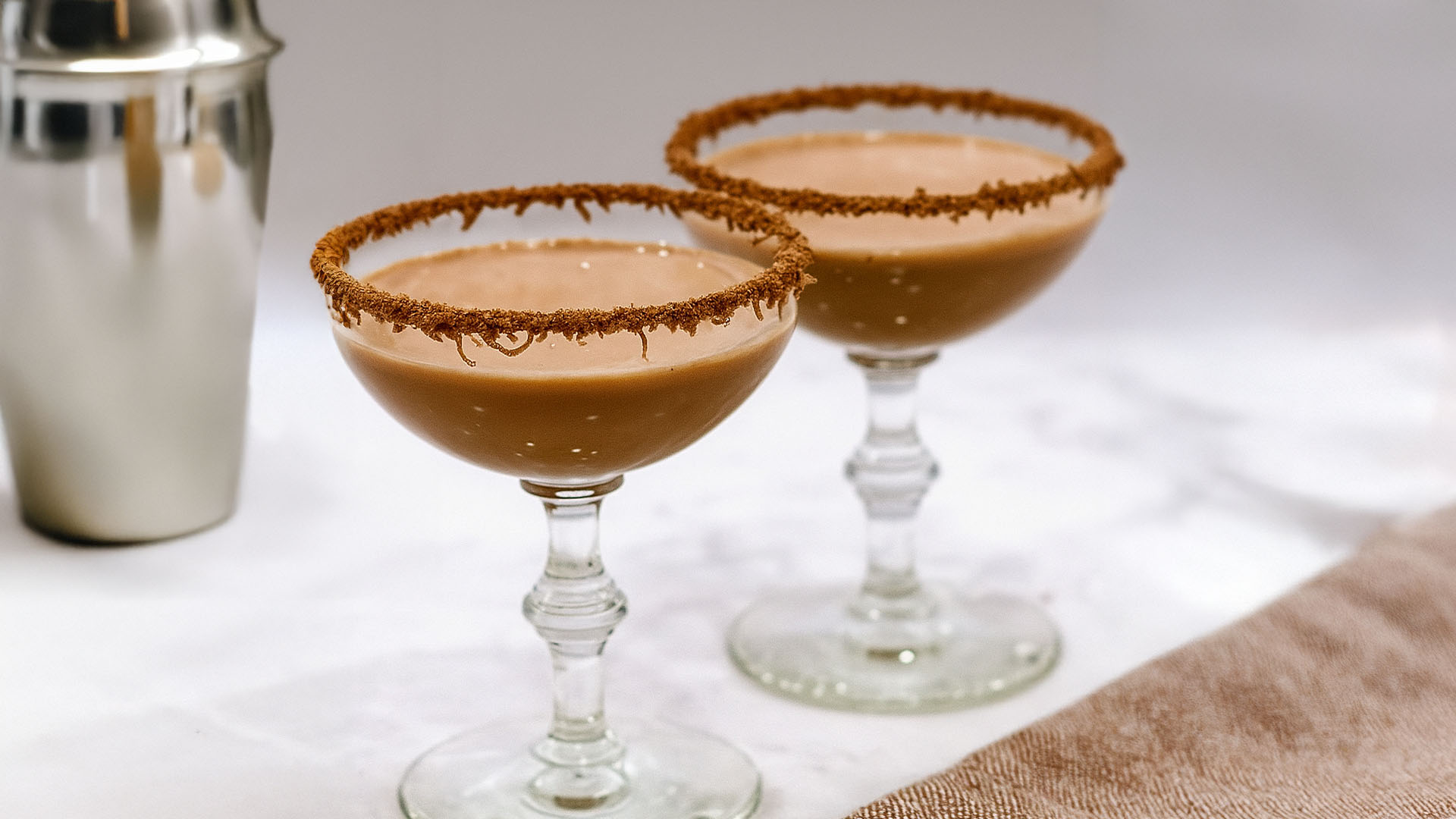 two chocolate martinis