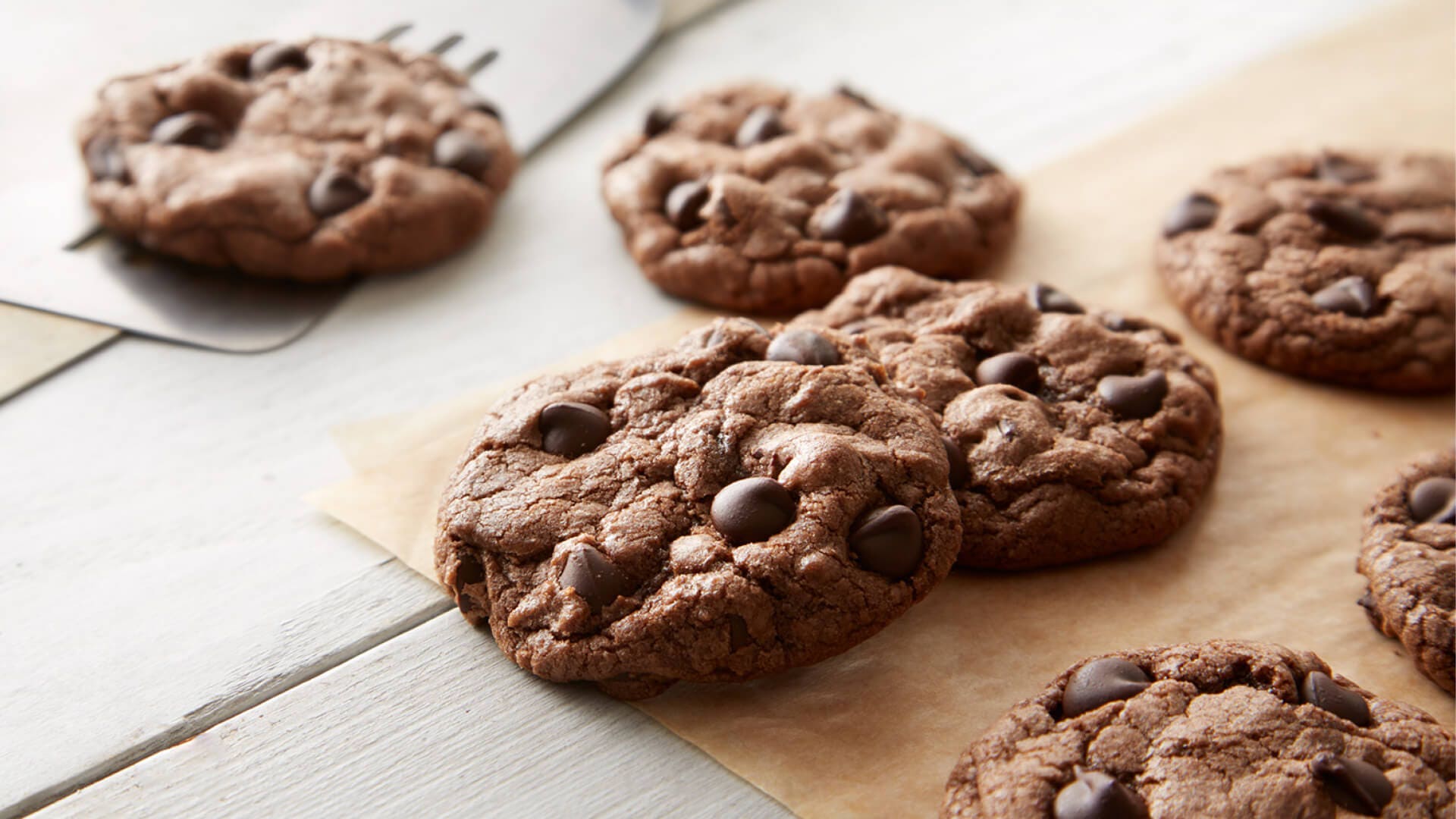 freshly baked chocolate chip cookies