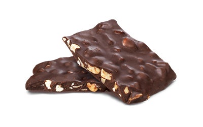 unwrapped pile of barkthins dark chocolate snacking chocolate