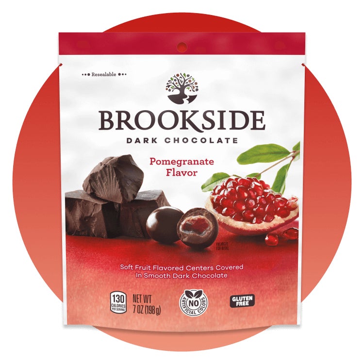 bag of brookside dark chocolate pomegranate flavors candy