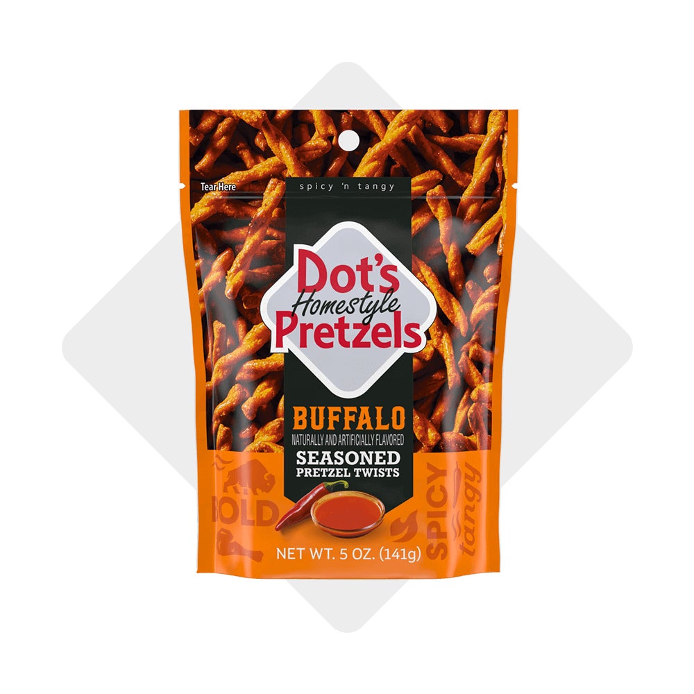 small bag of dots homestyle pretzels buffalo seasoned pretzel twists