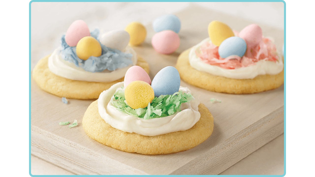 tray of cadbury egg cookies