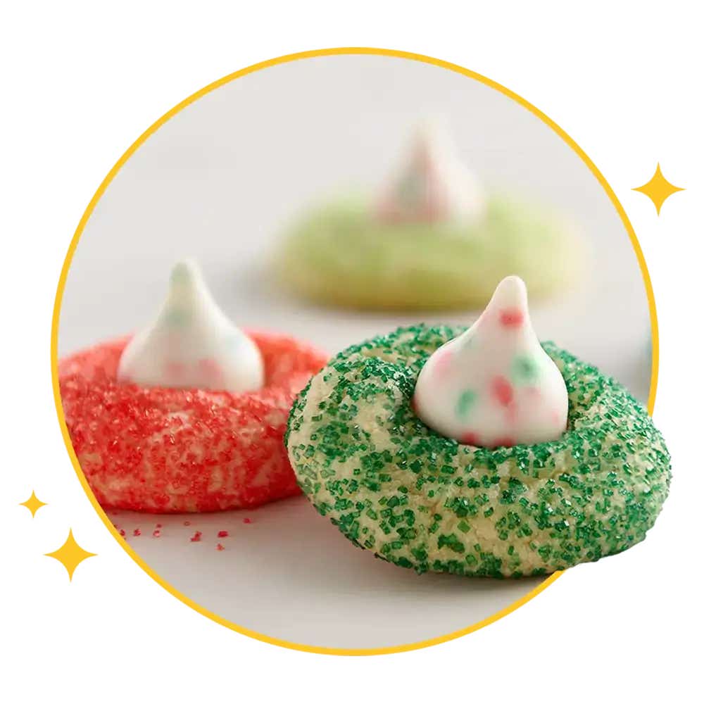 pair of hersheys kisses sugar cookie blossoms