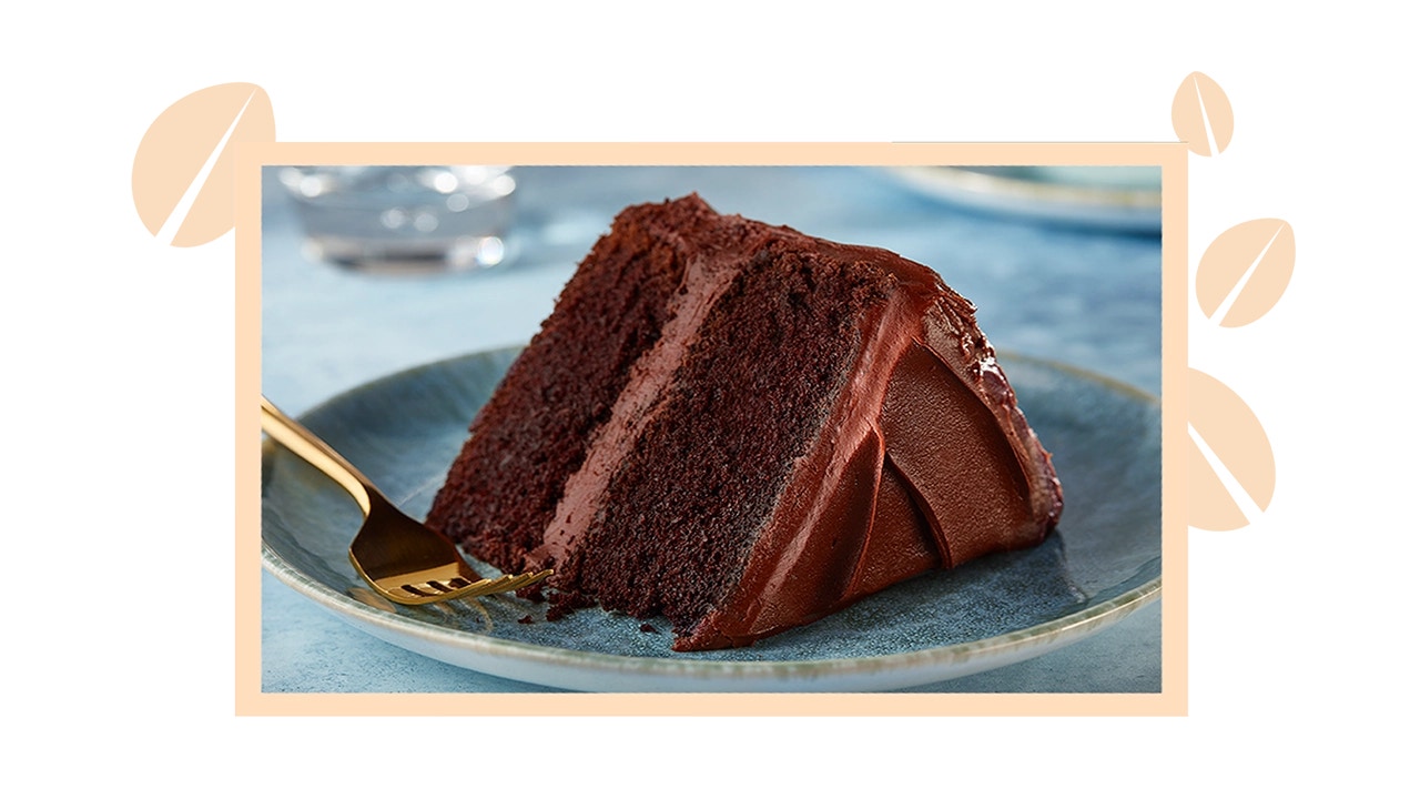 slice of perfectly chocolate cake