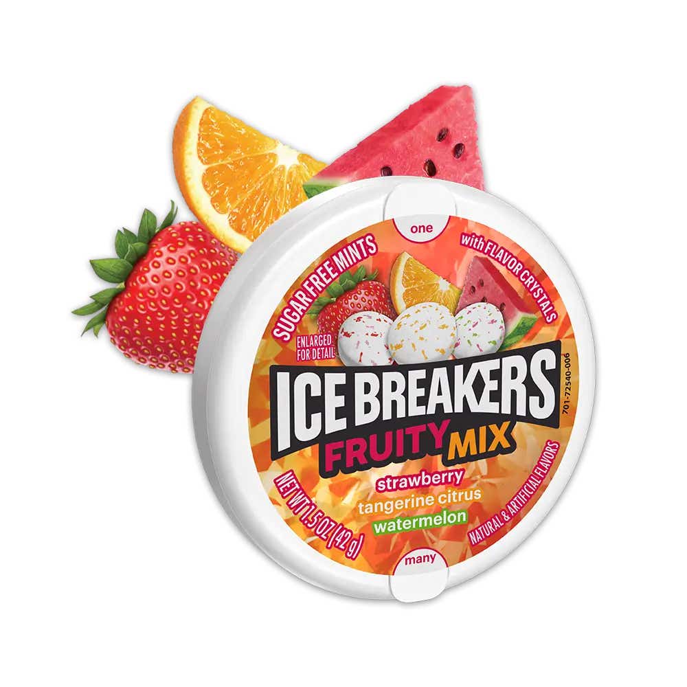 pack of ice breakers fruity mix sugar free mints